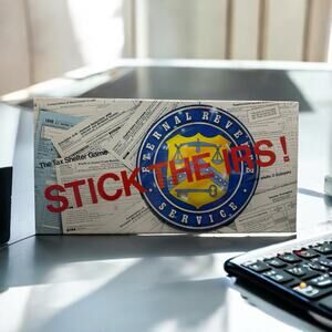 Vintage 1981 Stick The IRS Tax Shelter FUN Board Game SEALED - NEW IN BOX HTF